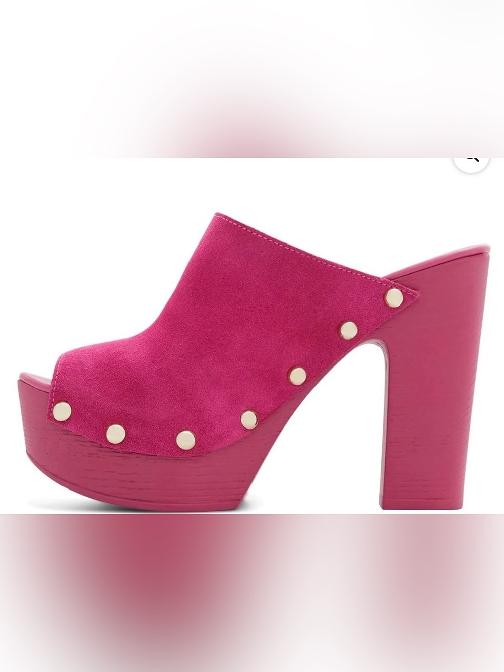 ALDO Fuchsia Suede Platform Mule with Gold Studs